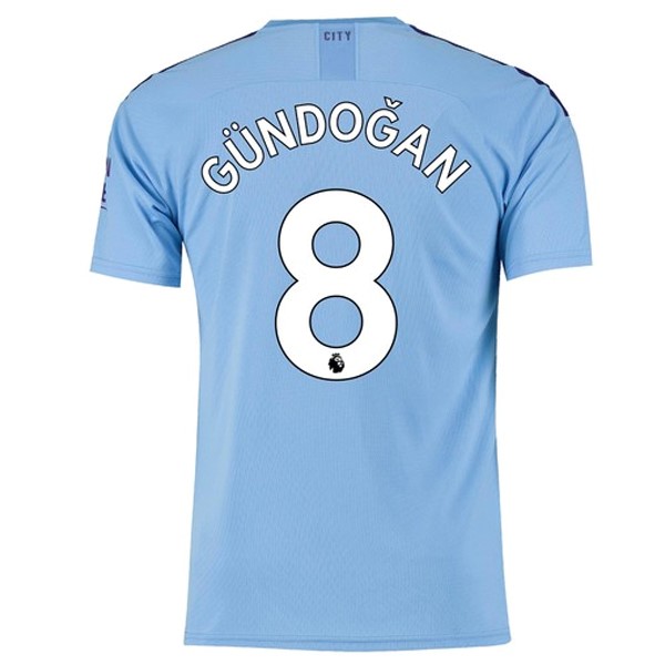 Trikot Manchester City NO.8 Gundogan Heim 2019-20 Blau Fussballtrikots Günstig